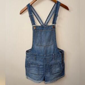 Madewell Denim Short Overalls Size S Blue Cotton Bib Shorts Casual Summer